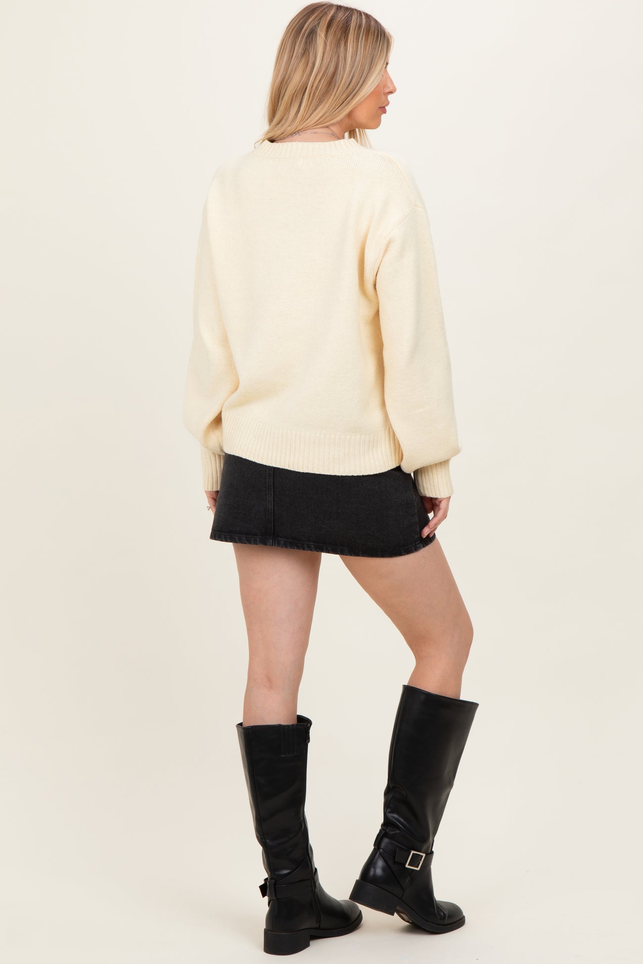 Yellow Chunky Knit Oversized Sweater