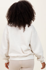 Ivory French Terry Quarter Zip Pullover