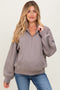 Taupe French Terry Quarter Zip Maternity Pullover