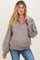 Taupe French Terry Quarter Zip Maternity Pullover