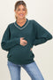 Forest Green V-Neck Maternity Sweatshirt