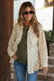 Cream Floral Cotton Gauze Oversized Button-Down Maternity Shirt