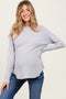 Light Grey Baby Waffle Knit Long Sleeve Maternity Top