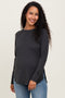 Charcoal Baby Waffle Knit Long Sleeve Maternity Top