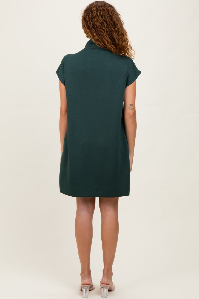 Forest Green Mock Neck Mini Dress