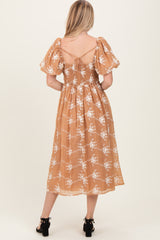 Mocha Textured Midi Dress