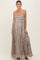 Beige Floral Cutout Tie Back Maternity Maxi Dress