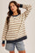 Navy Contrast Stripe Oversized Sweatshirt