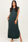Forest Green Sleeveless Side Slit Midi Dress