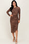 Brown Leopard Print Mesh Dress