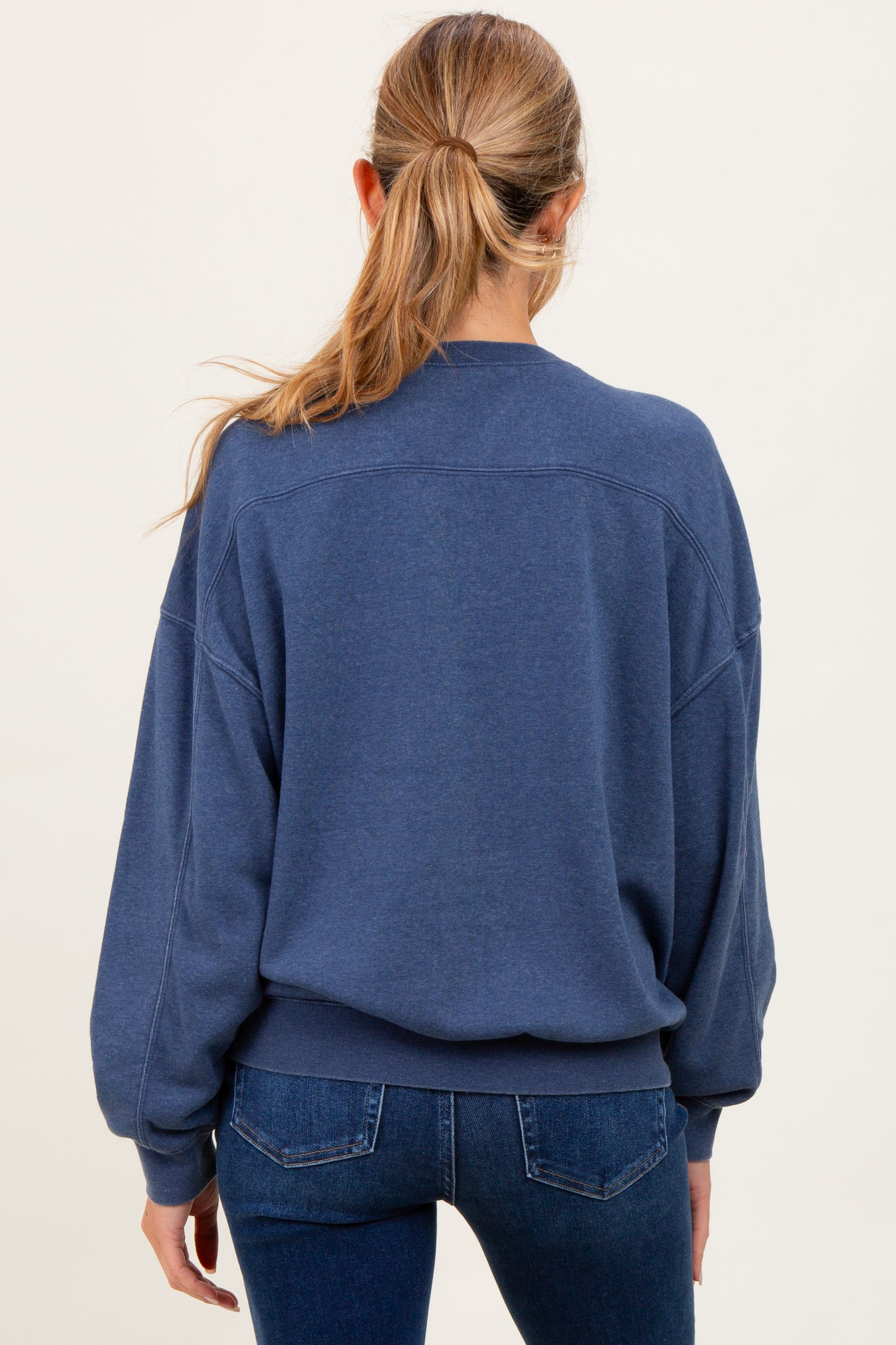 Navy Long Sleeve Maternity Sweatshirt