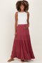 Mauve Tiered Ruffle Hem Maternity Maxi Skirt