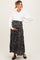 Black Floral Tiered Maternity Maxi Skirt