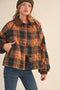 Brown Plaid Quilted Corduroy Contrast Jacket