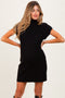 Black Ribbed Knit Maternity Short Sleeve Sweater Dress