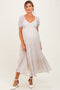 Cream Floral Chiffon Tiered Maternity Maxi Dress