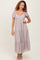 Light Taupe Floral Chiffon Tiered Maxi Dress