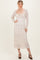 Cream Floral Sweetheart Neckline Long Sleeve Maxi Dress