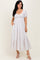 Ivory Floral Stripe Tiered Maxi Dress
