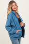 Blue Relaxed Fit Fleece Maternity Zip Hoodie