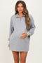 Heather Grey Half Zip Long Sleeve Maternity Mini Dress