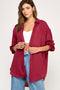 Burgundy Oversized Button Down Shirt