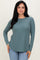 Jade Baby Waffle Knit Long Sleeve Top