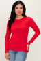 Red Basic Long Sleeve Top
