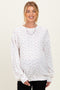 Magenta Floral Waffle Knit Oversized Maternity Long Sleeve Top