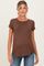 Brown Basic Short Sleeve Maternity Top