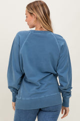 Blue Vintage Wash French Terry Pullover