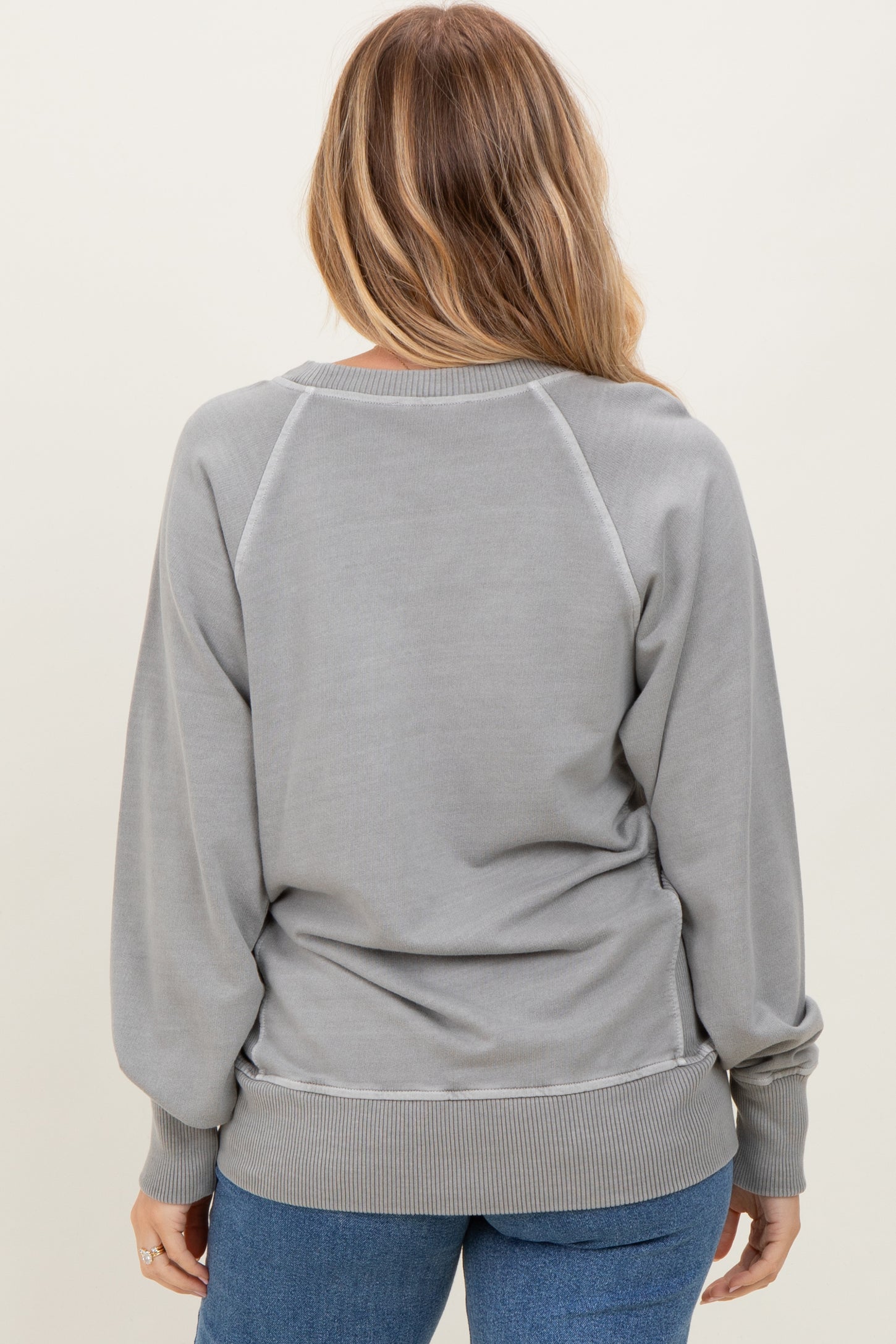 Light Grey Vintage Wash French Terry Pullover