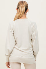 Cream Vintage Wash French Terry Maternity Pullover