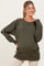 Olive Vintage Wash French Terry Maternity Pullover