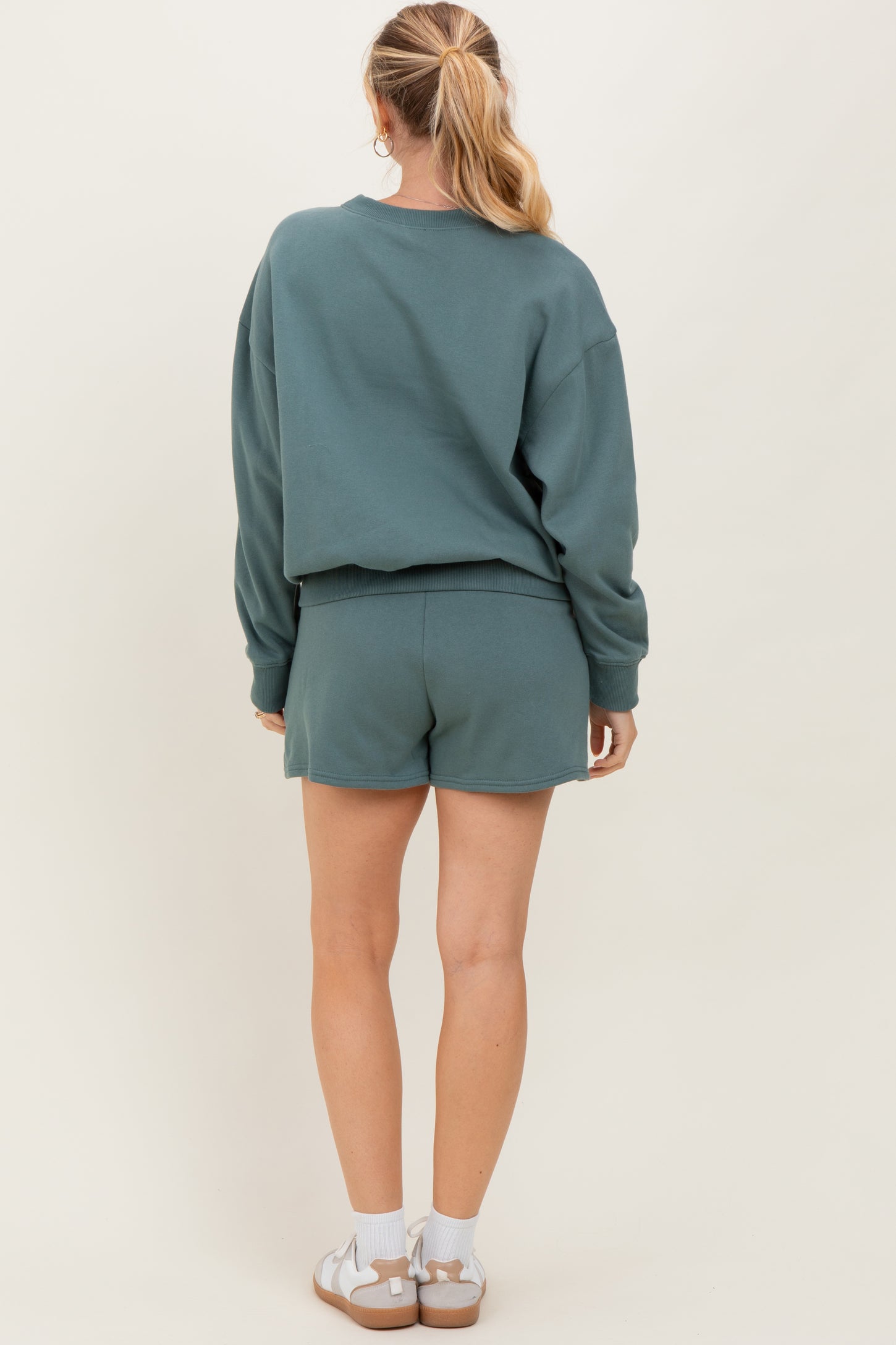 Jade Fleece Sweatshirt Shorts Set