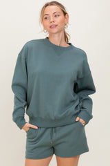 Jade Fleece Sweatshirt Shorts Maternity Set