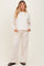 Cream Crewneck Pullover Pant Maternity Set