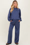 Blue Crewneck Pullover Pant Maternity Set