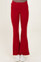Red Fold Over Waistband Flared Pants