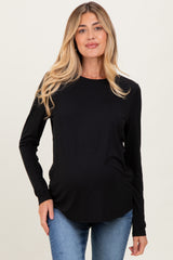 Black Long Sleeve Maternity Top