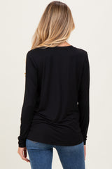 Black Long Sleeve Maternity Top