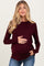 Burgundy Long Sleeve Maternity Top