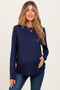 Navy Blue Long Sleeve Maternity Top