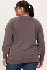 Brown Vintage Wash French Terry Plus Pullover