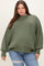Light Olive Mock Neck Exposed Seam Maternity Sweater