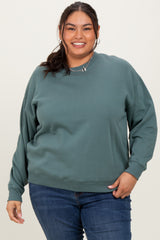 Jade Basic Fleece Crewneck Maternity Sweatshirt
