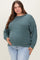 Emerald Green Brushed Ribbed Knit Maternity Plus Pullover