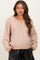Beige V-Neck Drop Shoulder Maternity Sweater