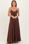 Burgundy Gathered Tie Front Maxi Dress