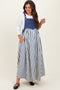 Blue Striped Colorblock Denim Contrast Maternity Maxi Dress